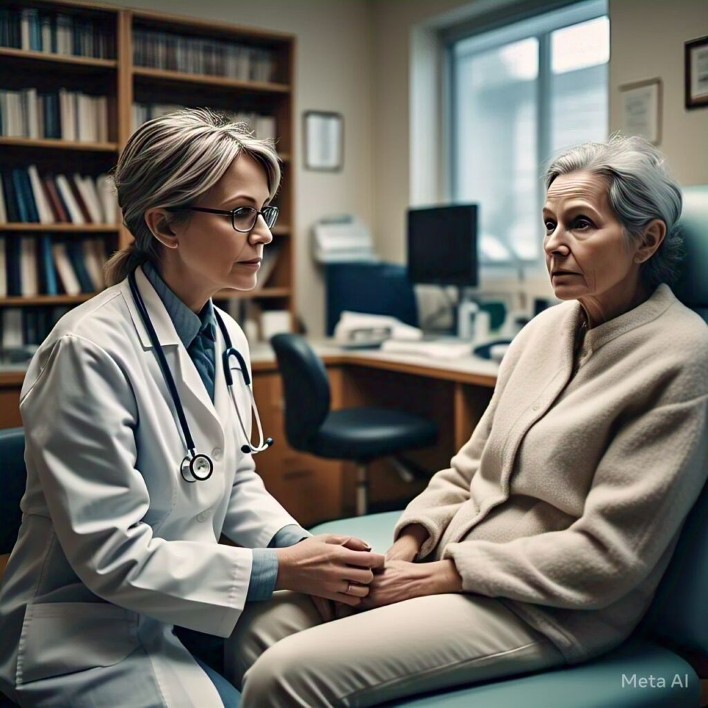 A healthcare professional discussing medical options with a patient.