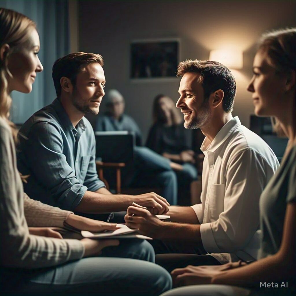 A compassionate counseling session to represent available support for individuals dealing with post-abortion emotions.